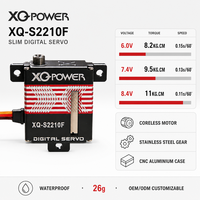 Moteur Servo à Couple Élevé XQ-POWER XQ-S2210F 11kg Mince Sans Noyau Étanche CNC Aluminium 10mm pour Planeur Avion RC Vente en Gros OEM