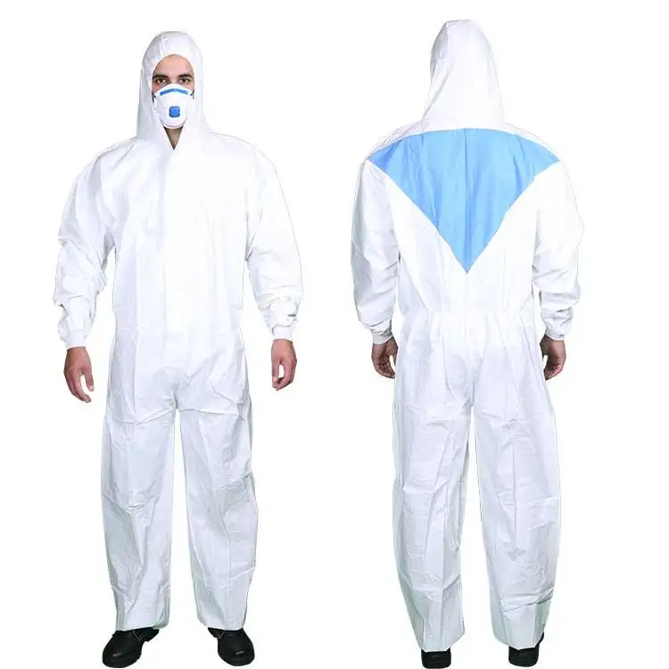 OEM tipi 5 6 SMS mikro gözenekli tulum su geçirmez PPE serin takım elbise tek kullanımlık tulum