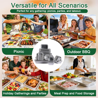 Barquettes alimentaires jetables en PET et aluminium, compatibles micro-ondes, 450 ml, 800 ml, 1000 ml, pour la cuisson, la préparation et la livraison de repas en restauration