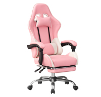 Chaise de Gamer en Cuir à Prix Abordable, Fauteuil Inclinable pour PC et E-sport, Chaise de Course avec Repose-Pieds