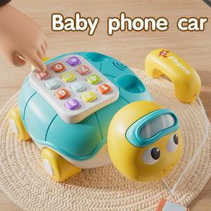 Jouet musical multifonctionnel éducatif pour enfants, téléphone de simulation, jouet rampant pour bébé, apprentissage de l'escalade, tortue, machine à histoires, plastique - Product Image 2