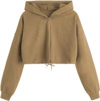 Traques vertes. Sweat-shirt à capuche zippé court décontracté pour femme, style rock, personnalisé