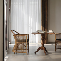 Chaise de salle à manger française en bambou Antique