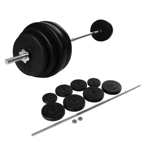 Pilot Strength Gym Equipment Fitness Cement Sand Filled Plastic Dumbbell Weight Plates 30kg barbell set