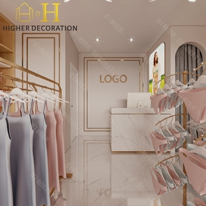 Meuble de magasin de lingerie minimaliste moderne avec vitrine, vitrine, présentoir pour soutien-gorge, logo personnalisé avec lumière LED - Product Image 2