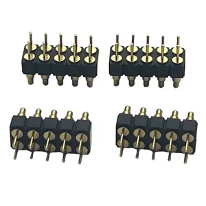 Spring Pogo Pin Connector Brass Contact 2.54mm Pitch Female H=2.5 2x05P Dip Type PCB Accessories Black Pogo Pin Connector