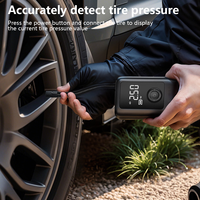 Compresseur d'Air Gonfleur de Pneus Électrique Portable 4000 mAh pour Voiture, Vélo, Moto