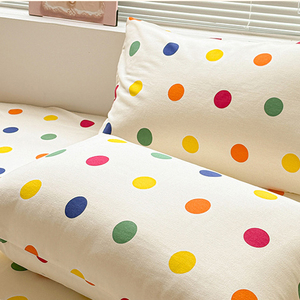 Juego <span class=keywords><strong>de</strong></span> Sábanas <span class=keywords><strong>de</strong></span> Algodón 100% Orgánico, Coloridas <span class=keywords><strong>con</strong></span> Puntos, Súper Suaves, Ligeras y Duraderas, Tamaño Queen - Product Image 4