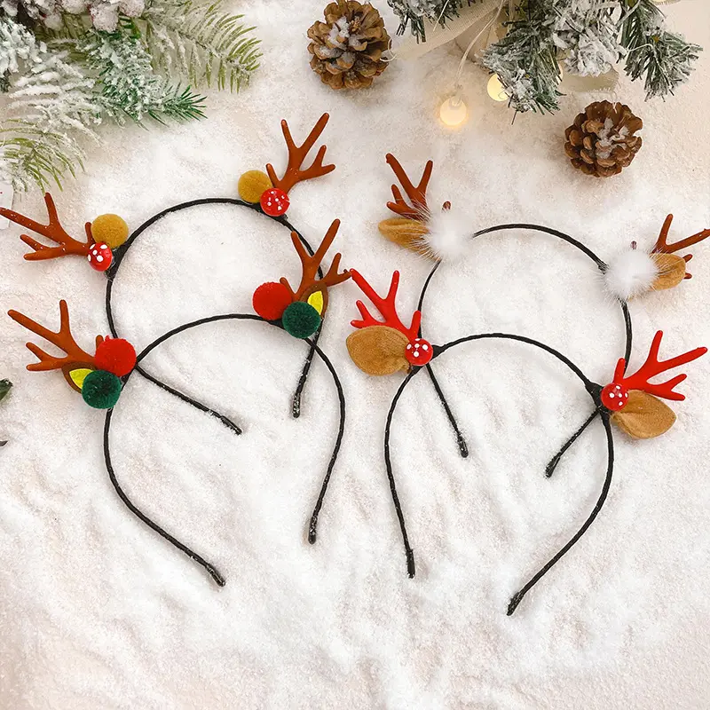 Christmas Hair Bands Scrunchie Headband all-match antler Hair clasp Women Hairband Christmas children hair accessory