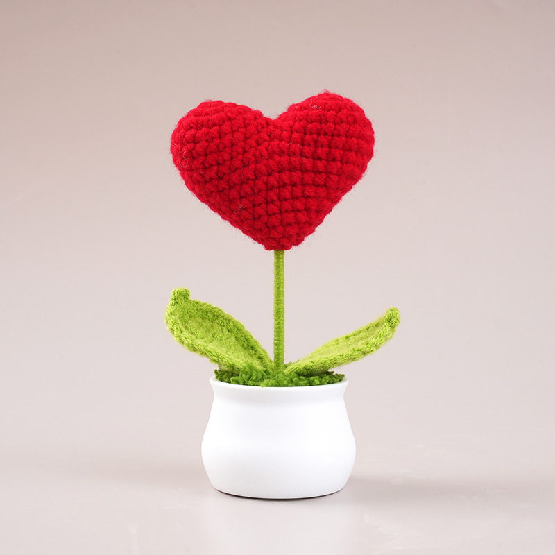 Red heart-shaped potted plant