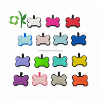 OKSILICONE Pet ID Namensschilder Hunde marke für Laser Pet Name Tief und klar Leicht zu lesen als Metall Kleine MOQ Knochen form Silikon