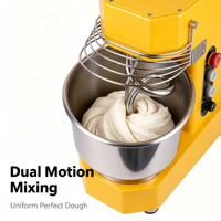 Mixer Spiral 7L Mesin Pengaduk Adonan Peralatan Pembuat Roti Pizza Rumahan 304 Stainless Steel Mixer Adonan Mangkuk Stainless Steel
