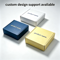 Boîte d'emballage cadeau en carton ondulé bleu et blanc de luxe sur mesure pour bijoux