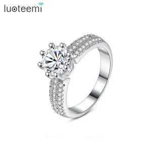 LUOTEEMI Engagement Diamond Promise Matching New Micro High Quality Fancy Popular Woman Wedding Ring