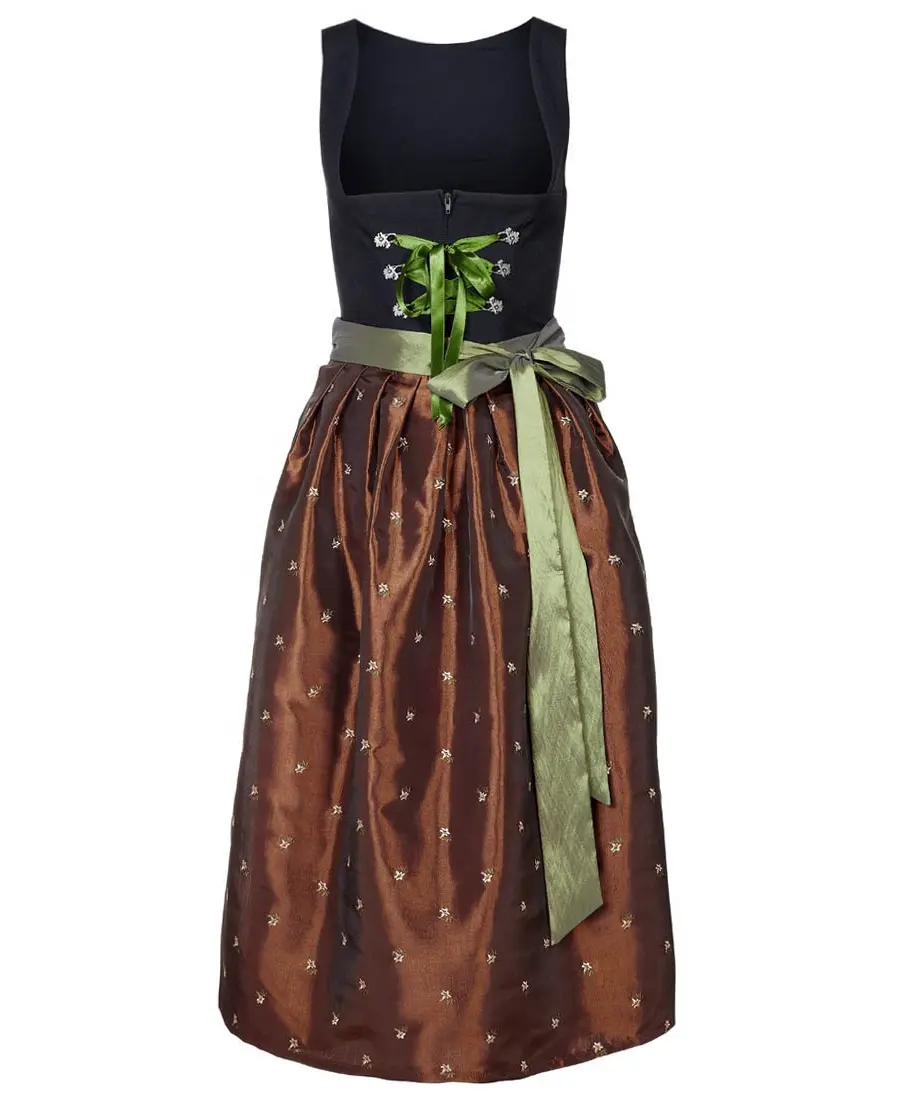 Einzigartige Mini Floral Dirndl Kleid aus Seide und Baumwolle Stickerei Deutsch für Frauen/Trachten Dirndl / Custom Dirndl Kleid