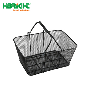 ร้านค้าปลีกโลหะลวดตาข่ายตะกร้าช้อปปิ้งที่มีด้ามจับ - Product Image 5