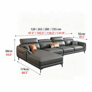 Divano Sezionale Moderno Reclinabile Chesterfield a <span class=keywords><strong>L</strong></span> per Appartamento e Villa, Arredamento per Soggiorno <span class=keywords><strong>con</strong></span> Certificazione CE ROHS ISO9001 - Product Image 3