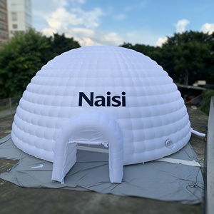 <span class=keywords><strong>Tente</strong></span> Igloo <span class=keywords><strong>gonflable</strong></span> blanche, tissu Oxford, avec entrée Tunnel, publicité, dôme Led, blanche - Product Image 1