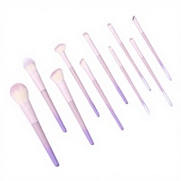 Ensemble de 10 pinceaux plats portables pour le maquillage du visage et des yeux – Correcteur, sourcils, fard à paupières, poudre libre, blush – Vente en gros