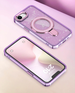เคสโทรศัพท์แผ่นโลหะกลิตเตอร์สีต่างๆสำหรับ <span class=keywords><strong>iPhone</strong></span> 16 15 PROMAX plus <span class=keywords><strong>SE</strong></span> 2 <span class=keywords><strong>3</strong></span> 4เคสโทรศัพท์มีขาตั้งกันกระแทก - Product Image 5