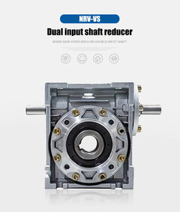5: 1-100:1 Worm Gear Reducer NRV063-VS đôi đầu vào trục 19mm lỗ đầu ra 25mm 90 độ Worm hộp số tốc độ giảm tốc rv63 - Product Image 4