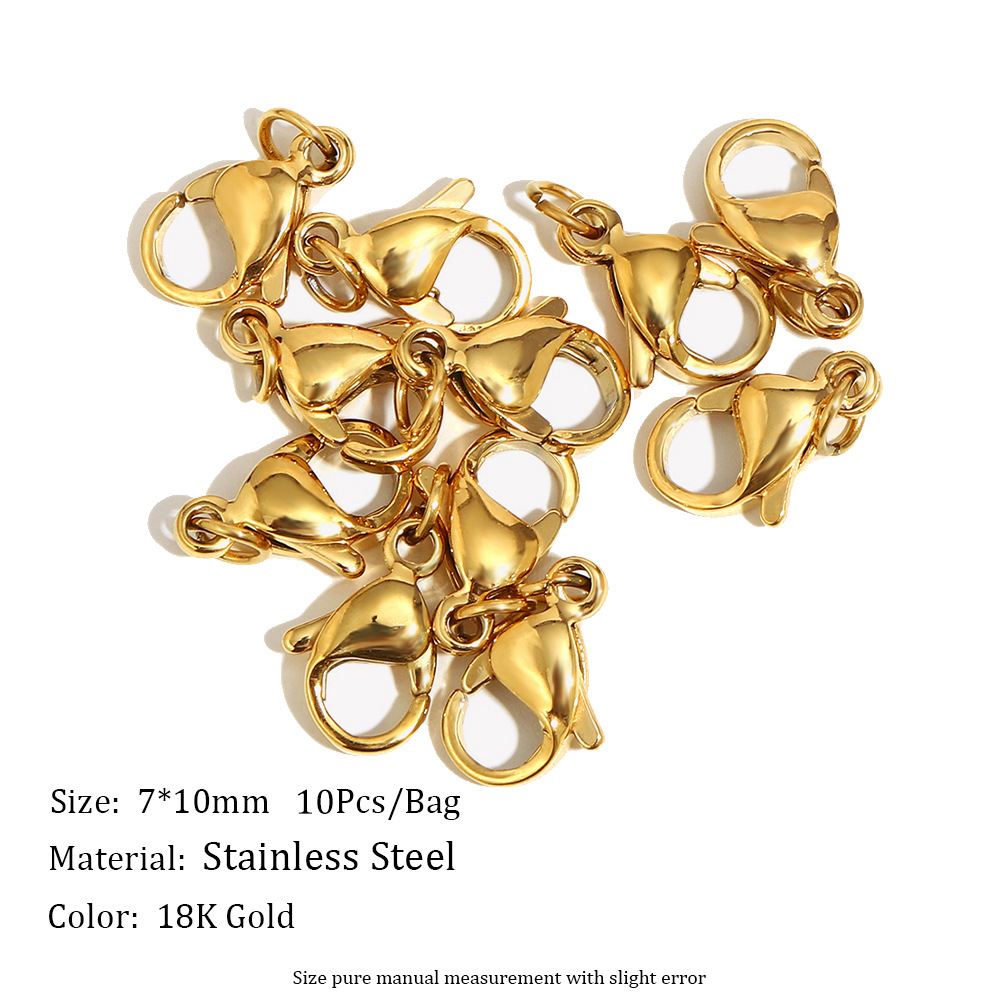 Fermoir mousqueton doré 7*10mm