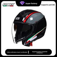 [Personnalisé] Casque de moto unisexe 3/4 pour scooter et vélo électrique, double visière, toutes saisons, certifié 3C/DOT