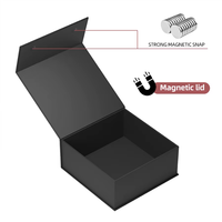 Caja de Regalo Magnética Rígida Negra Mate de Lujo Personalizada, Empaque de Cartón Premium con Logotipo para Regalos Corporativos y Minoristas