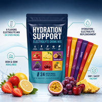 Sachets de poudre d'électrolytes sans sucre pour adultes, hydratation rapide, végétaliens, pour le soutien énergétique