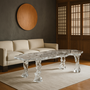 كرسي طاولة طعام من الراتنج الكريستالي الشفاف الفاخر من JingYue بتصميم مخصص، مصنوع يدويًا لغرفة المعيشة والفنادق والنوادي - Product Image 3