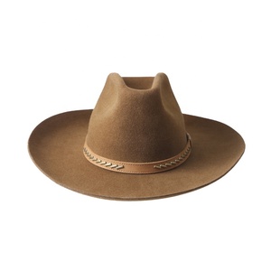 Huayihats Bán Buôn Phương Tây Cổ Điển Fedora Mũ 100% Len Mexico Giải Trí Lớn Rộng vành 100% Len Cảm Thấy Fedora Mũ Phong Cách Cổ Điển - Product Image 6