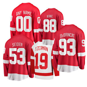 Detroit 2024 <span class=keywords><strong>Red</strong></span> Wings Besticktes Eishockey-Trikot 100% Polyester Herren-Uniform Larkin # 71 Seider # 53 Kane # 88 Zahlen anderer Personen - Product Image 1
