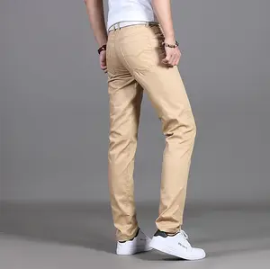 Новейший дизайн, новые весенние мужские модные рабочие брюки, дышащие повседневные облегающие брюки