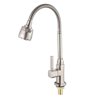 Robinet de cuisine à eau froide brossé, rotation à 360 degrés, mitigeur monocommande pour évier, montage sur plan, style moderne