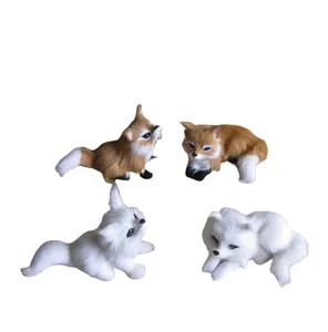 Simulazione Little Fox Desk Top Ornament Home regali creativi decorazione della casa insegnamento fotografia oggetti di scena della foresta piccola volpe