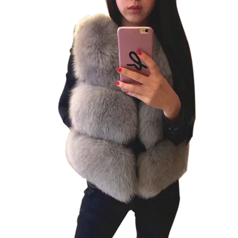 2020 Offre Spéciale Hiver Nouveau Gilet De Fourrure Imitation Fox Manteau De Fourrure Pour Femmes Hiver Dames Mince Chaud Épais Manteau Veste