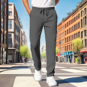 Mens 100% Cotton <b>Cargo</b> Pants Regular <b>Straight</b> Wide <b>Leg</b> High Waist Garment Dyed Lightweight Hip Hop Casual <b>Trousers</b> Wholesale New - Product Image 2