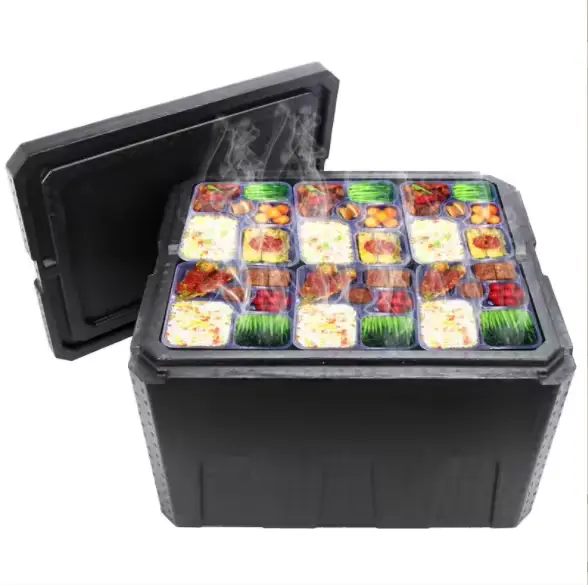 2024 new Camping Cold Chain EPP Foam Flip Down Collapsible Insulated Container Food Delivery Thermal Bin Ice Chest Cooler Box