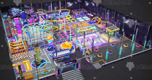 Équipement de terrain de jeu intérieur multi-niveaux - Tours, ponts et toboggans personnalisés - Product Image 4