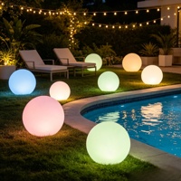 Lámpara Esférica LED RGB de 20 cm, IP65 Resistente al Agua, Flotante, con Control Remoto, Recargable, Regulable, Decoración Moderna para Piscina y Jardín