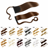 Extension de queue de cheval en fibre haute température, bande magique à enrouler, postiche synthétique lisse et soyeux pour femme