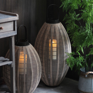 Retro <strong>Large</strong> <strong>Floor</strong>-Standing Wind Lamp Candlestick Wooden <strong>Lantern</strong> Model Room Courtyard Hotel Restaurant Homestay Decorative - Product Image 4