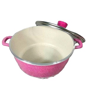 <span class=keywords><strong>Ollas</strong></span> antiadherentes de aluminio de fundición a presión, juego de utensilios de cocina antiadherentes, color rosa, 10 Uds. - Product Image 4