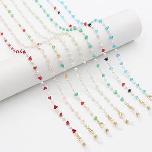 Fabrication Fourniture Directe <span class=keywords><strong>Chaîne</strong></span> de Lunettes de Soleil en Laiton <span class=keywords><strong>Chaîne</strong></span> de Lunettes en Cristal de Pierre pour Femmes Cordon de Lunettes Plaqué <span class=keywords><strong>Or</strong></span> <span class=keywords><strong>Chaîne</strong></span> de Lunettes - Product Image 4