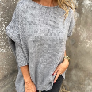 Factory Wholesale Women's Trendy Oversized Chunky Knit <b>Pullover</b> Sweater Batwing Sleeve <b>Jumper</b> Top for Winter Wear - Product Image 5