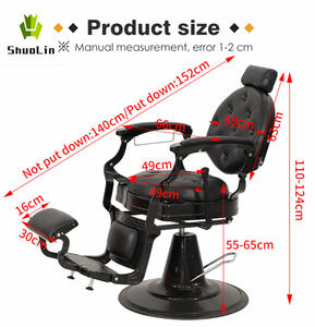 Chaise de coiffure traditionnelle robuste rouge, mobilier de salon de beauté antique, <span class=keywords><strong>cuir</strong></span> synthétique, pour salons de coiffure et stylistes - Product Image 6