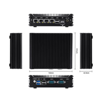 Mini PC Industrial 4 *2.5G J6412, Firewall, Router Suave, Sin Ventilador, J6412 4LANS, VPN, Cableado e Inalámbrico, en Stock