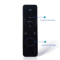 Nuevo Modelo de Control Remoto Universal de 8 Botones con Iconos Personalizados, Luz Indicadora LED Negra, de Buena Calidad y Económico para Smart TV
