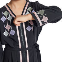 Abaya à fermeture éclair pour filles musulmanes, kaftan marocain, vêtements islamiques pour enfants, robe jalabiya arabe, robe caftan pour l'Aïd et le Ramadan