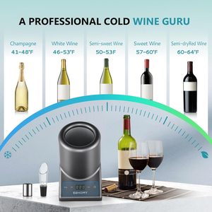 Euhomy Wine Chiller 750ml Portable Single <b>Bottle</b> Cooler for Party Gray Stainless Steel Portable Wine Cooler Stainless Steel Wine - Product Image 5